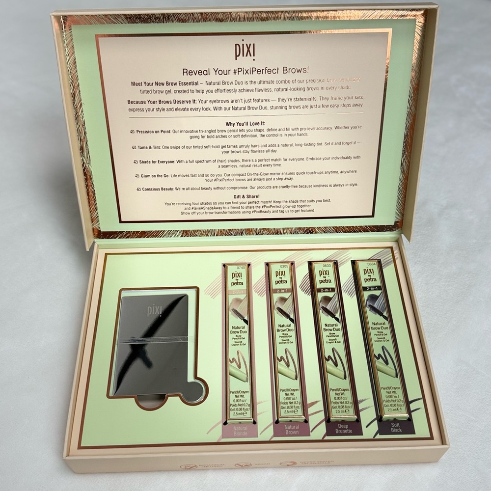 Pixi Brow Essentials Set with Green and Black Packaging